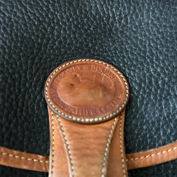 Dooney & Bourke Black and Brown Crossbody Bag with Gold Hardware - Picture 2 of 9